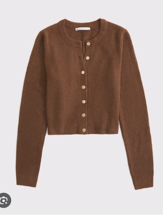 Abercrombie & Fitch Sweaters - Abercrombie & Fitch Cropped Crew Cardigan - Brown